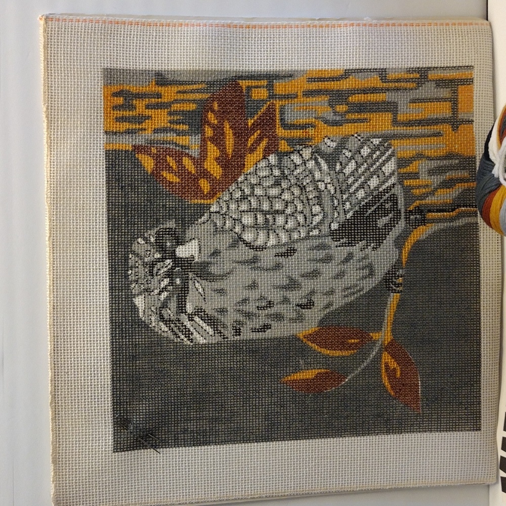Mazaltov's Miniature "Spooky Owl" Needlepoint Kit -  18 x 18  from 1972 Complete